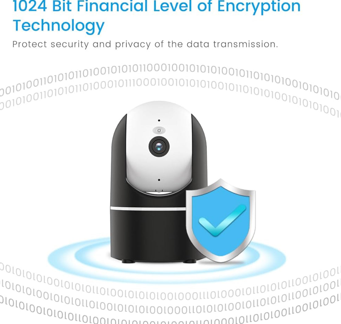 Indoor Smart Home Security Camera with starlight ,1080p HD Pet camera with phone App ,2.4ghz with Night Vision , Baby monitor with motion detection, Auto tracking , SD Card & Cloud Storage , Work with Alexa