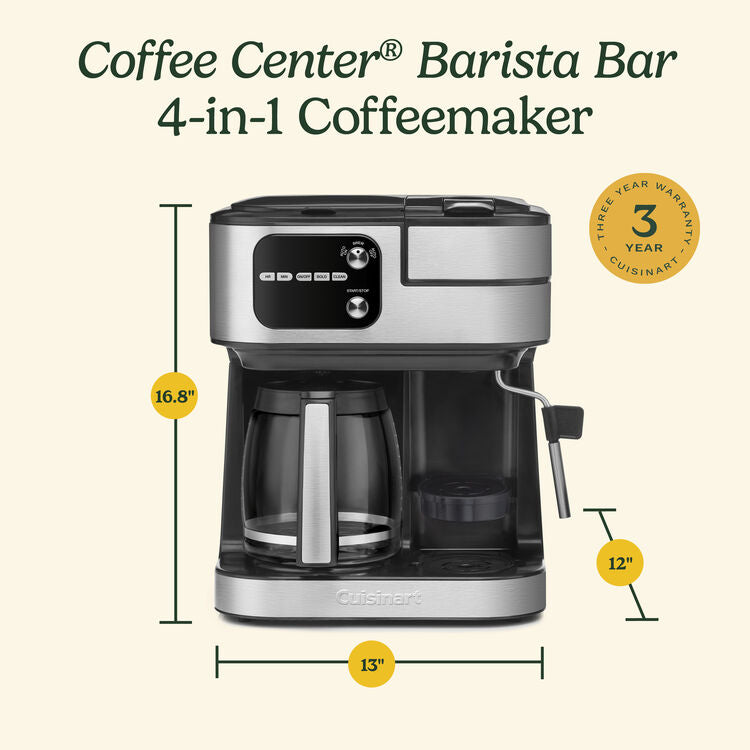 Cuisinart CoffeeCenter Barista Bar 4-in-1 Coffee Maker SS-4N1NAS NEW